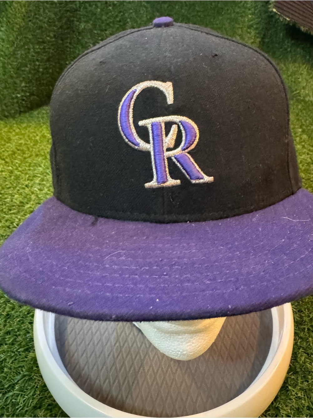 New Era Colorado Rockies Black and Purple Fitted Hat 7 5/8